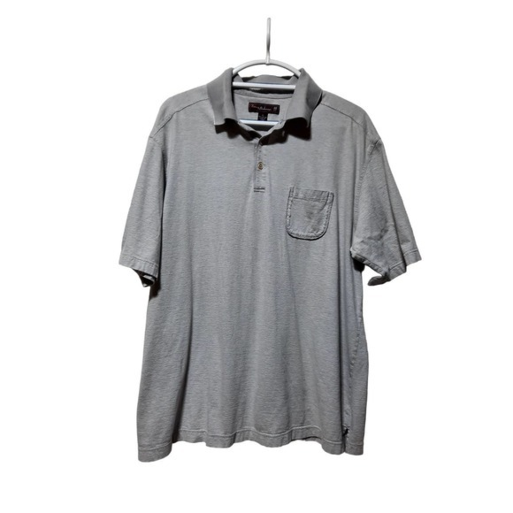 TOMMY BAHAMA 18 GOLF‎ MENS  GRAY COTTON SHORT SLEEVE POLO SHIRT XL